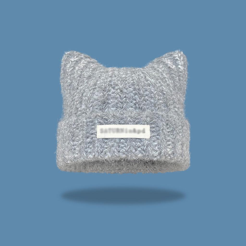

Knitted Cat Ear Beanie Hat For Women Warm Style For Winter