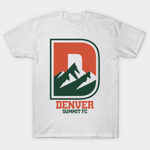 Men Black Print T-shirt Denver Summit Fc No-Cut Transfer Paper Print Cotton Tshirt L