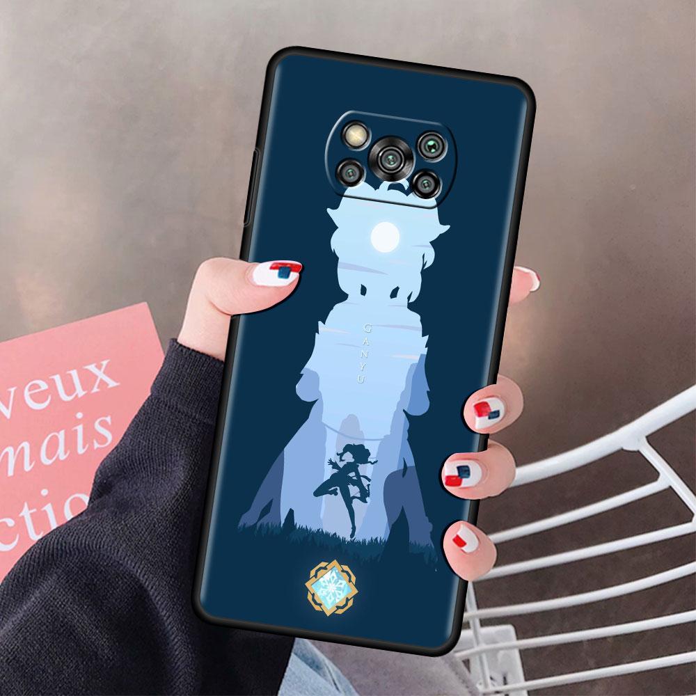 Genshin wpływ Anime etui na xiaomi mi Poco X3 NFC M3 Pocophone F1 F3 GT czerwony mi K40 Pro dla mi 10T Pro Capa pokrowiec na telefon