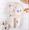 Newborn Long Sleeve Bodysuit with Double Zipper for Easy Change - Autumn/Winter Belly Protection, Prevents Chills