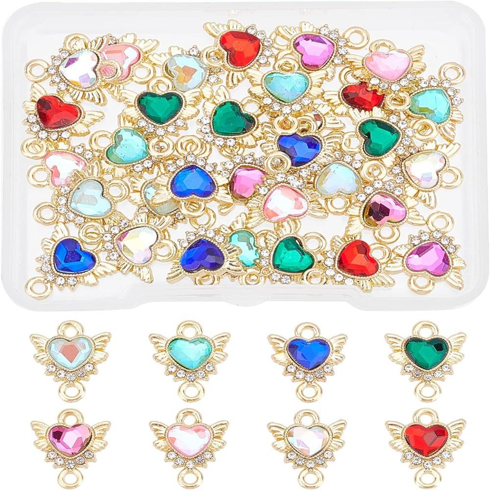 

12x15mm Камень Сердце Звенья Любовь Форма Красочные Подвески Камень DIY Изготовление Ювелирных Изделий