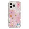 ins smudge butterfly small flower for apple 17promax flash drill mobile phone case iPhone16 large hole 15