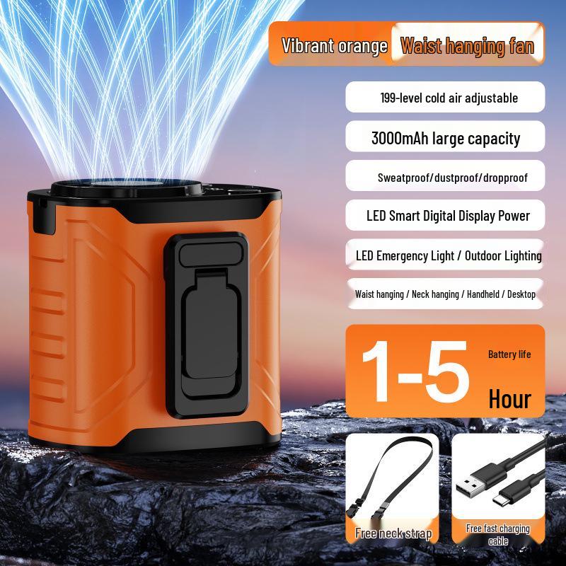 Compact Turbo Handheld & Neck Hanging Fan for Construction Sites – Portable Mini Fan Gift
