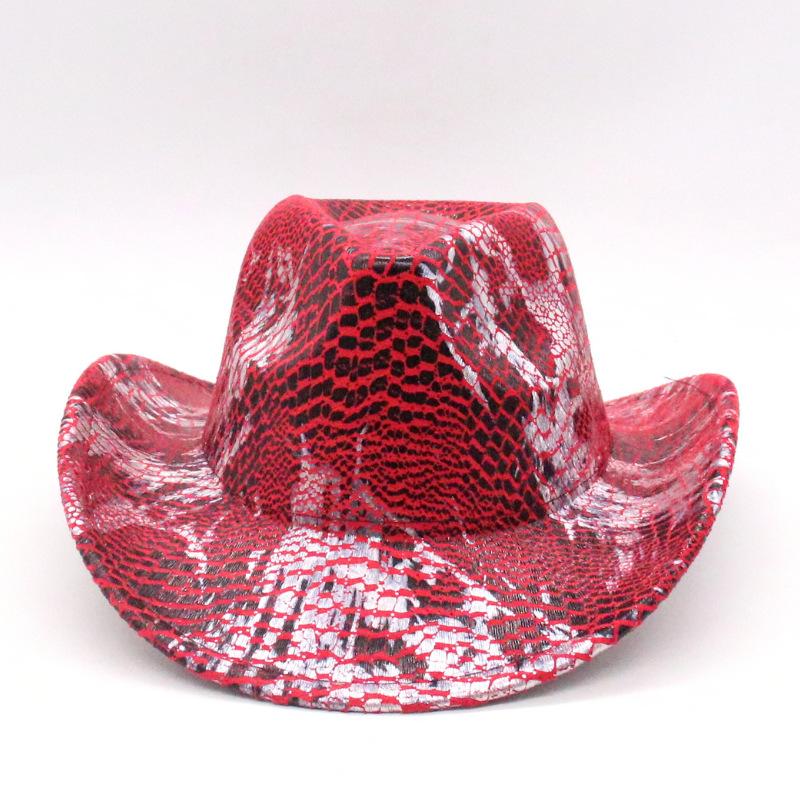 Party Prom Hat Halloween Party Snakeskin Symphony Cowboy Hat, Composite Pearlescent Cowboy Hat, Western Fantasy Bride Price