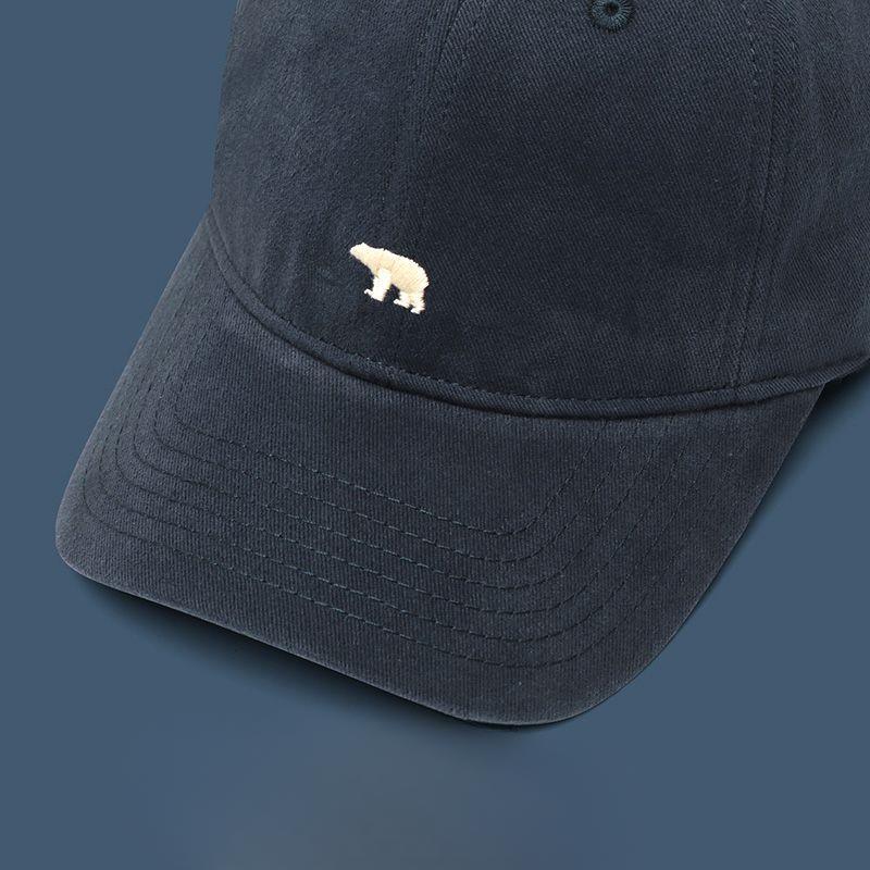 Embroidered Grinding Baseball Cap for Women with Wide Brim Showing Face Small Retro Hat Soft Top Sun Protection Baseball Cap for Men