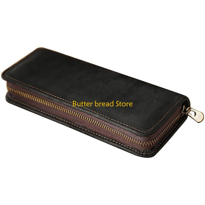 

W89C Exquisite Leather Pencil for Case Portable Pencil Bag for Women Men Birthday Gif чёрный
