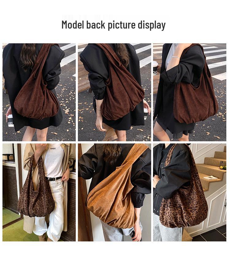 Korean Retro Leopard Print Women's Shoulder Tote Bag