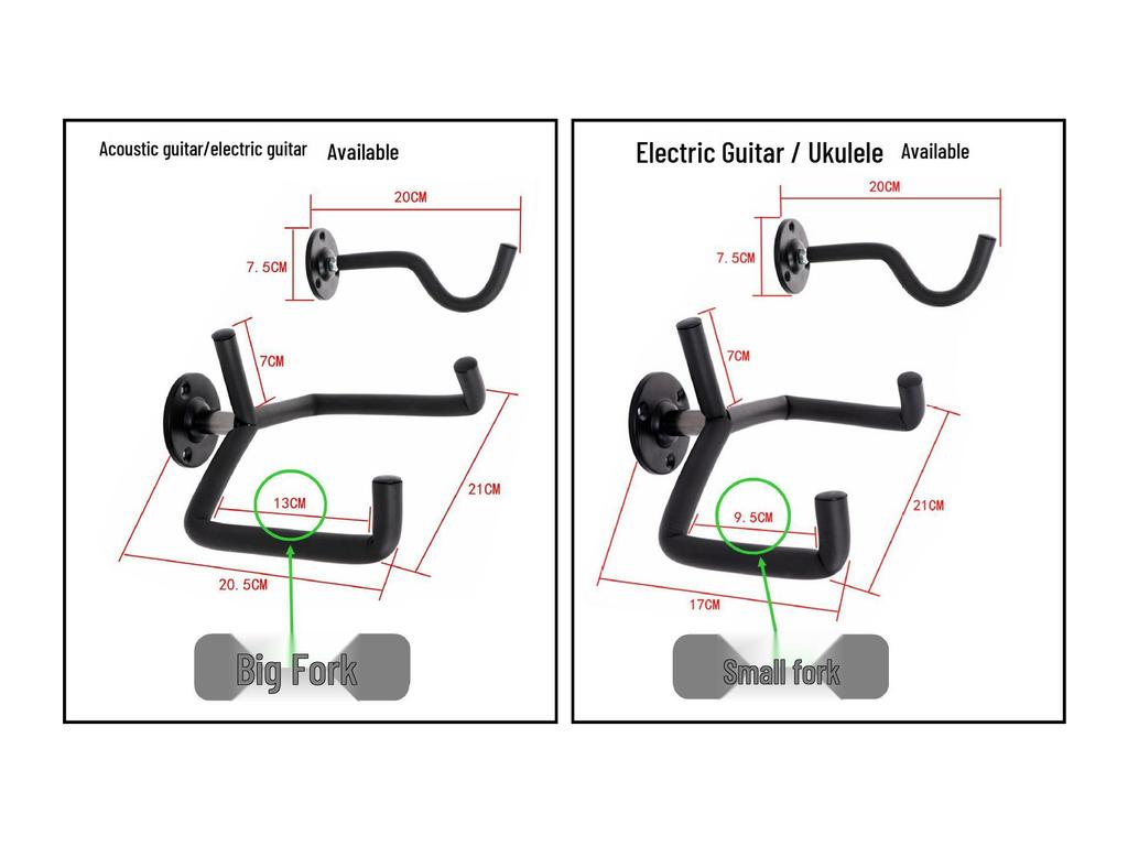 Açılı Duvar Askısı Gitar ve Bas Gitar Askılığı Sergileme Standı
