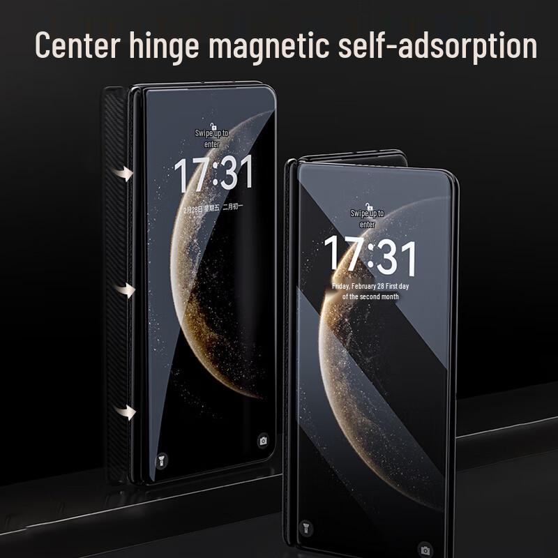 Huawei Foldable Phone Electroplated PU Leather Case with Hinge Protection