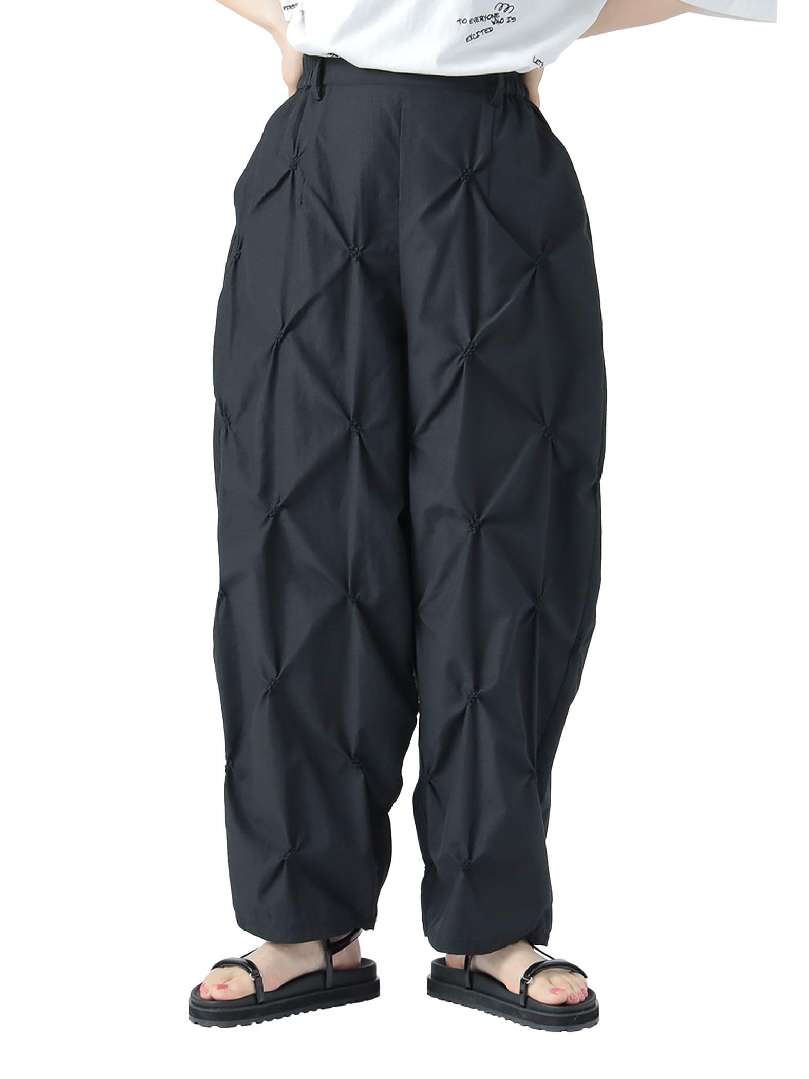 Beams Heart Pin Embroidered Cocoon One Size Women s Pants, Black, чёрный