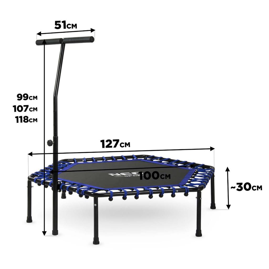 Neo-Sport Sechseckiges Fitness-Trampolin mit Griff