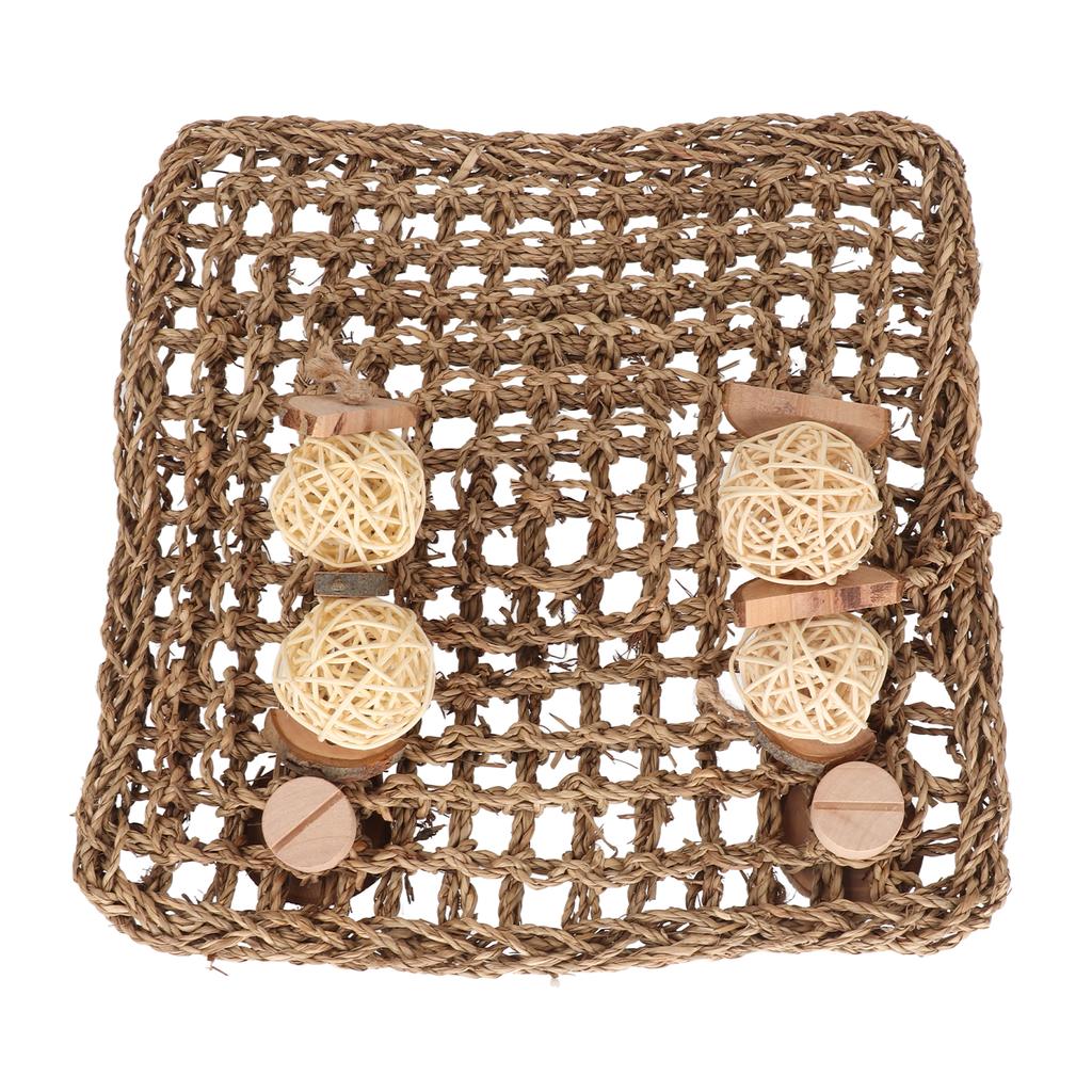 Pet Seagrass Mat Natural Woven Teeth Grinding Rabbits Bite Protector Mat for Guinea Pig Bunny