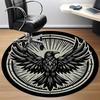 1PC Raven Symbol Office Round Rug, Non slip, Soft and Durable Office Rug for Interior Decoration, Perfect for Office