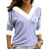 Women's Christmas V-Neck Top Elegant Cut for Party Date and Casual Wear