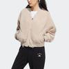 Adidas Focus Boa Jacket With Embroidered Logo and Short Zip Women Outerwear Miracle-Grey Beige-Brown HY2822