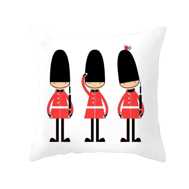 British Style throw pillow cover with short plush print for living room sofa decoration cushion cover pillow covers decorative