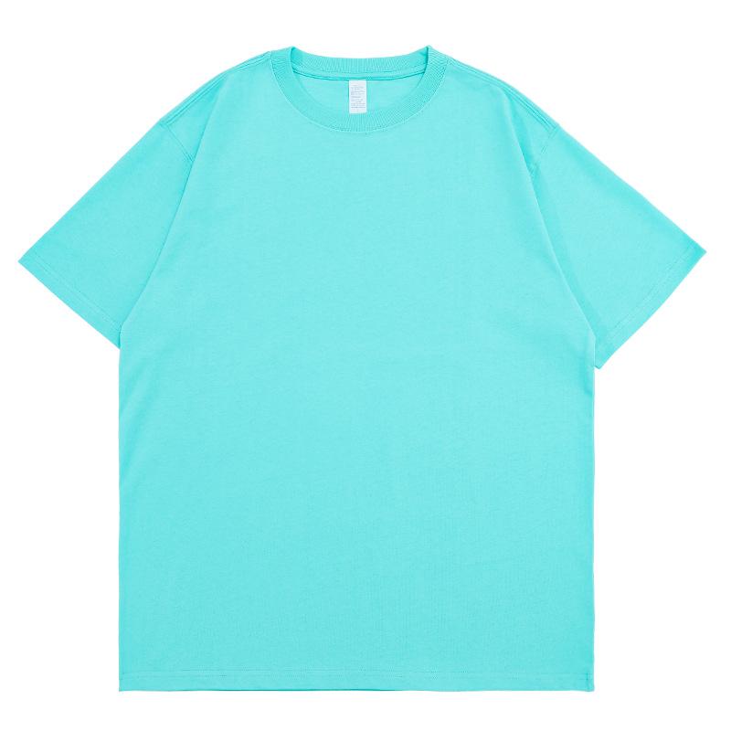 

Ivory 450g Heavyweight Double Yarn Pure Cotton Short Sleeve Tee - Thick, Non-See-through, Versatile, Loose Round Neck Base Layer. L for 70-80 kg