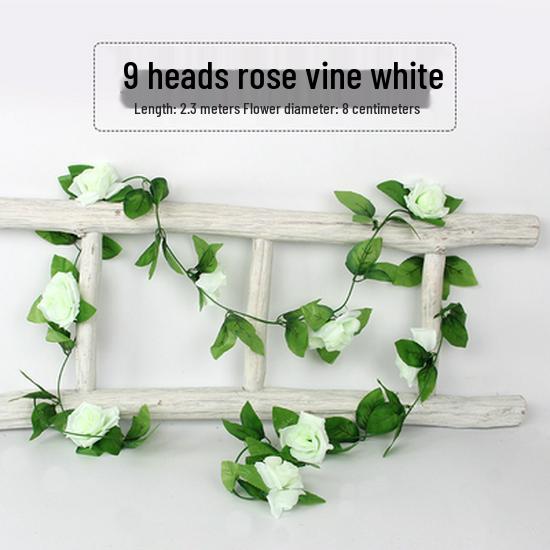 2-Meter Artificial Bamboo Leaf Garland - Green Hanging Rattan Vine for Decoration