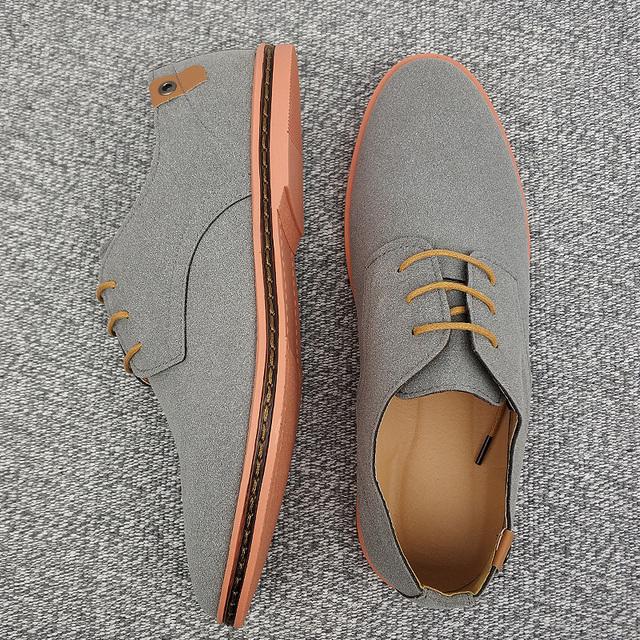 Men 'S Fashion Dress Shoes Retro Suede Leather Men Shoe Classic Oxford Casual Sneakers 48 Large Size Flats Comfortable Male Boots
