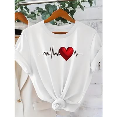 T-shirt da Donna a Maniche Corte con Girocollo | Stampe Trendy e Distintive, Adatta per Primavera, Autunno ed Estate Taglia Europea