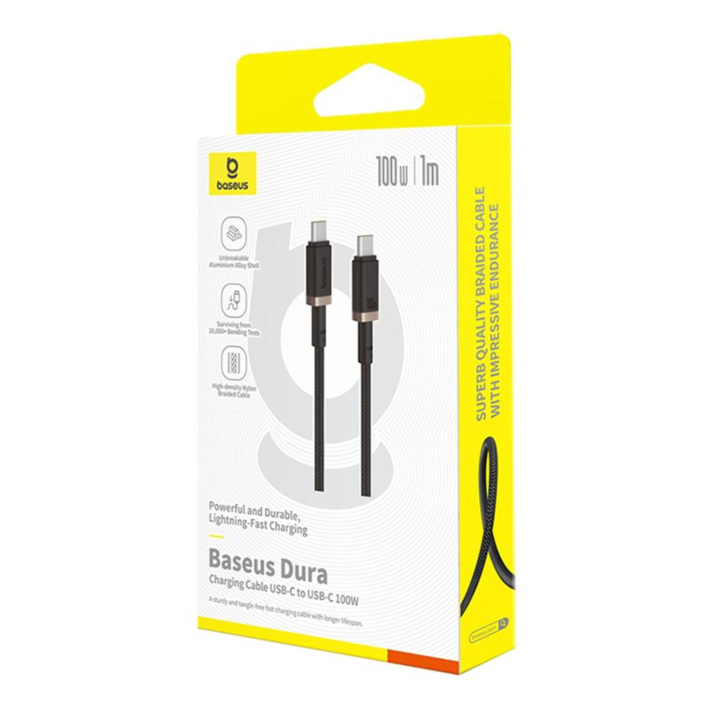 BASEUS Dura Series PD 100W Fast Charging Cable Type-C to Type-C Data Cord,Length: 1m