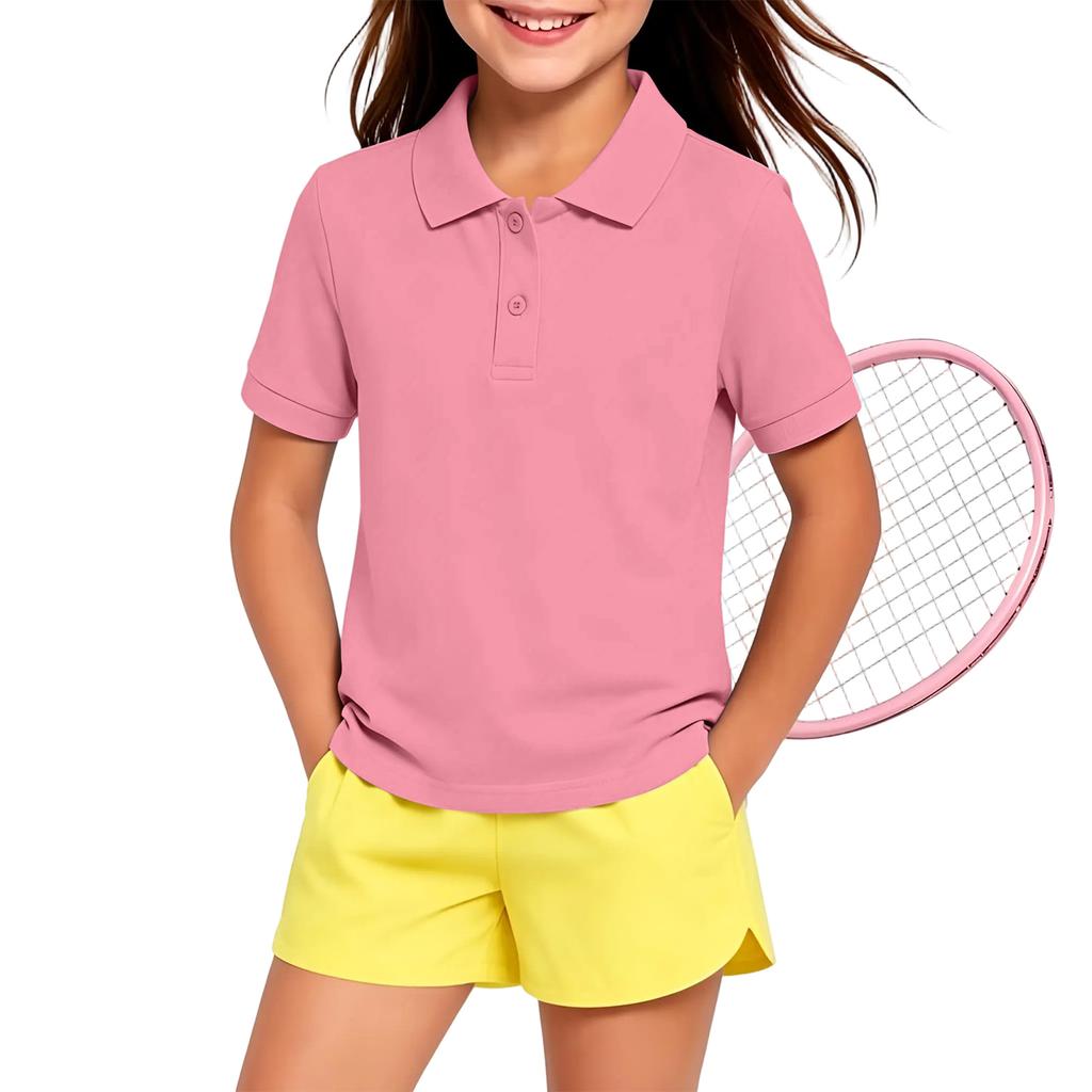 Kids Quick Dry Shirt with Collar for School Class Uniform and Everyday Wear
