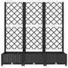 Vidaxl Garden Planter With Trellis, Black, 120X40X121.5 Cm, Pp