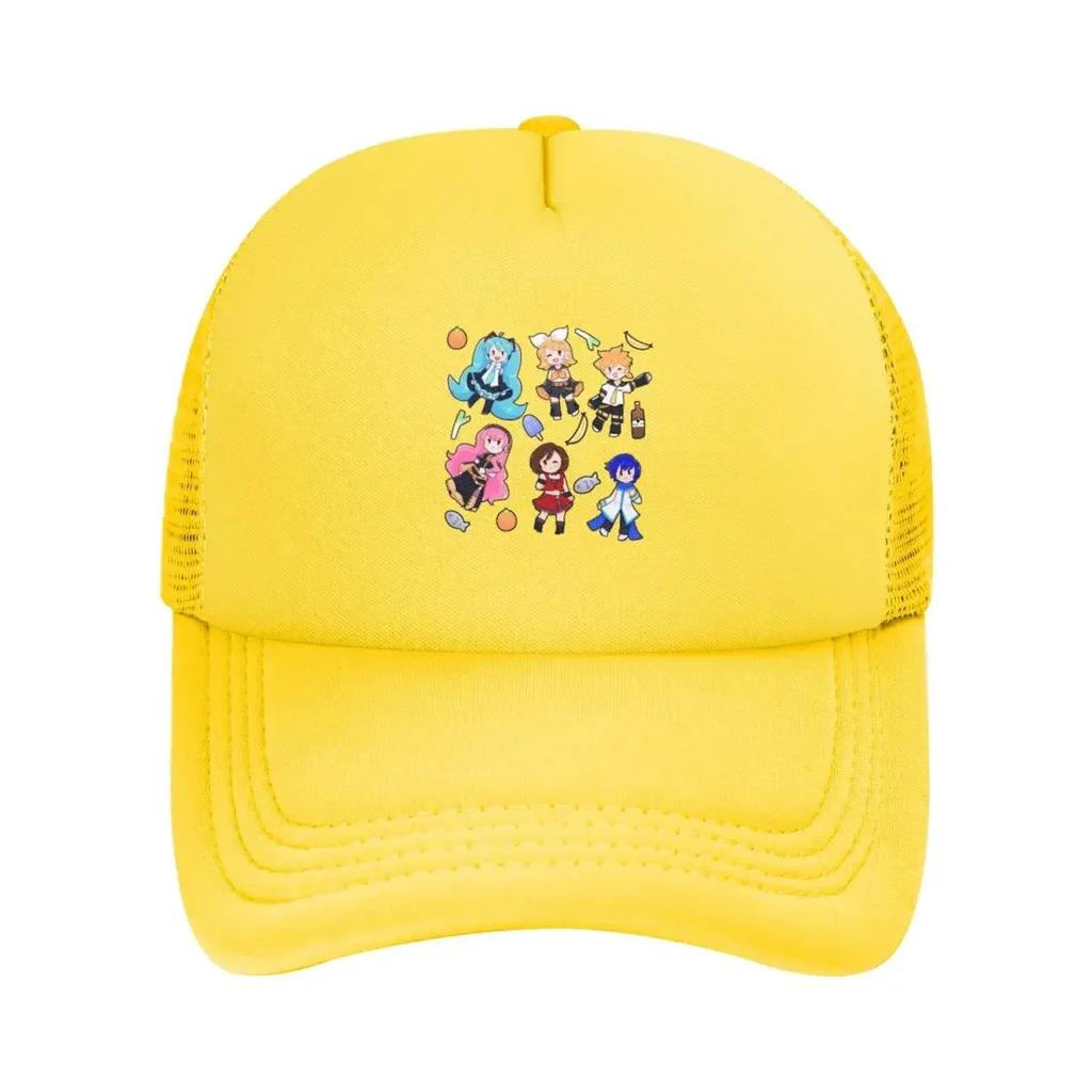 Vocaloid Chibi Chaos! Miku Mesh Baseball Caps Snapback Fashion Baseball Hats Breathable Casquette Outdoor For Unisex's And Women's