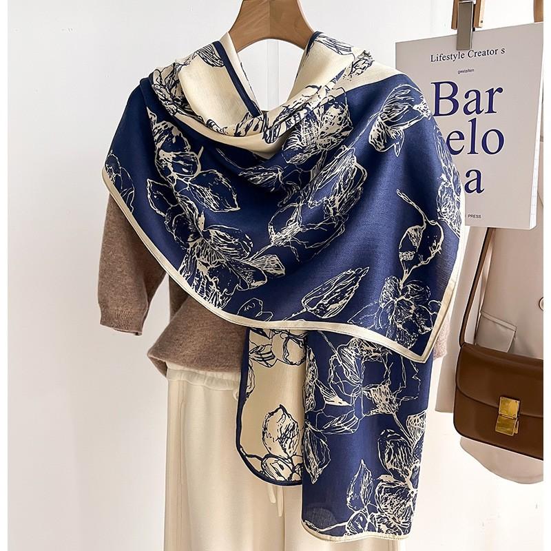 Stylish color-block faux-shearling scarf/snood; lightweight yet warm; versatile long wrap, shawl, or cape for women.