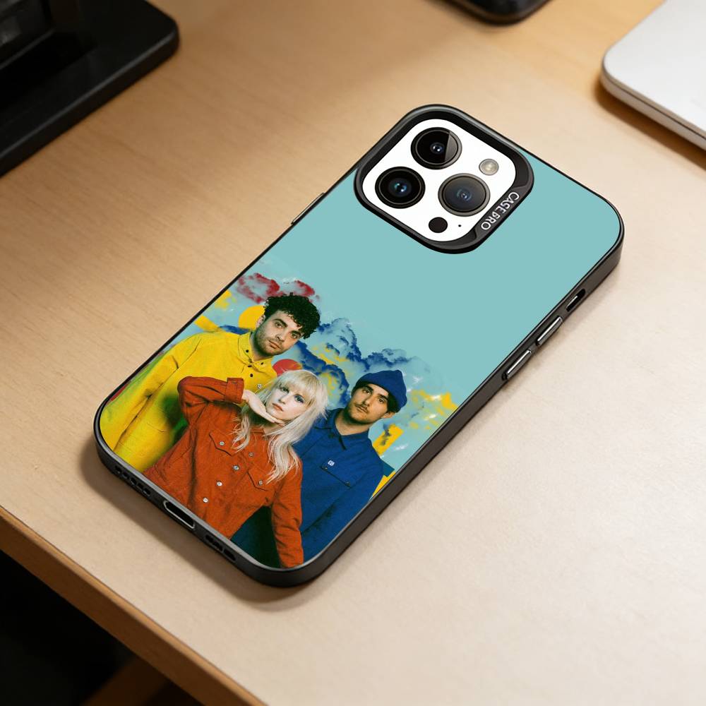 Band P-Paramore Phone Case For iPhone 17,16,15,14,13,12,11 Plus,Pro Max,XS,Colored Silver Plated Inside Cover