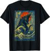 Funny Kaiju Starry Night Japanese Art Anime Van Gogh Graphic Tshirt S6xl