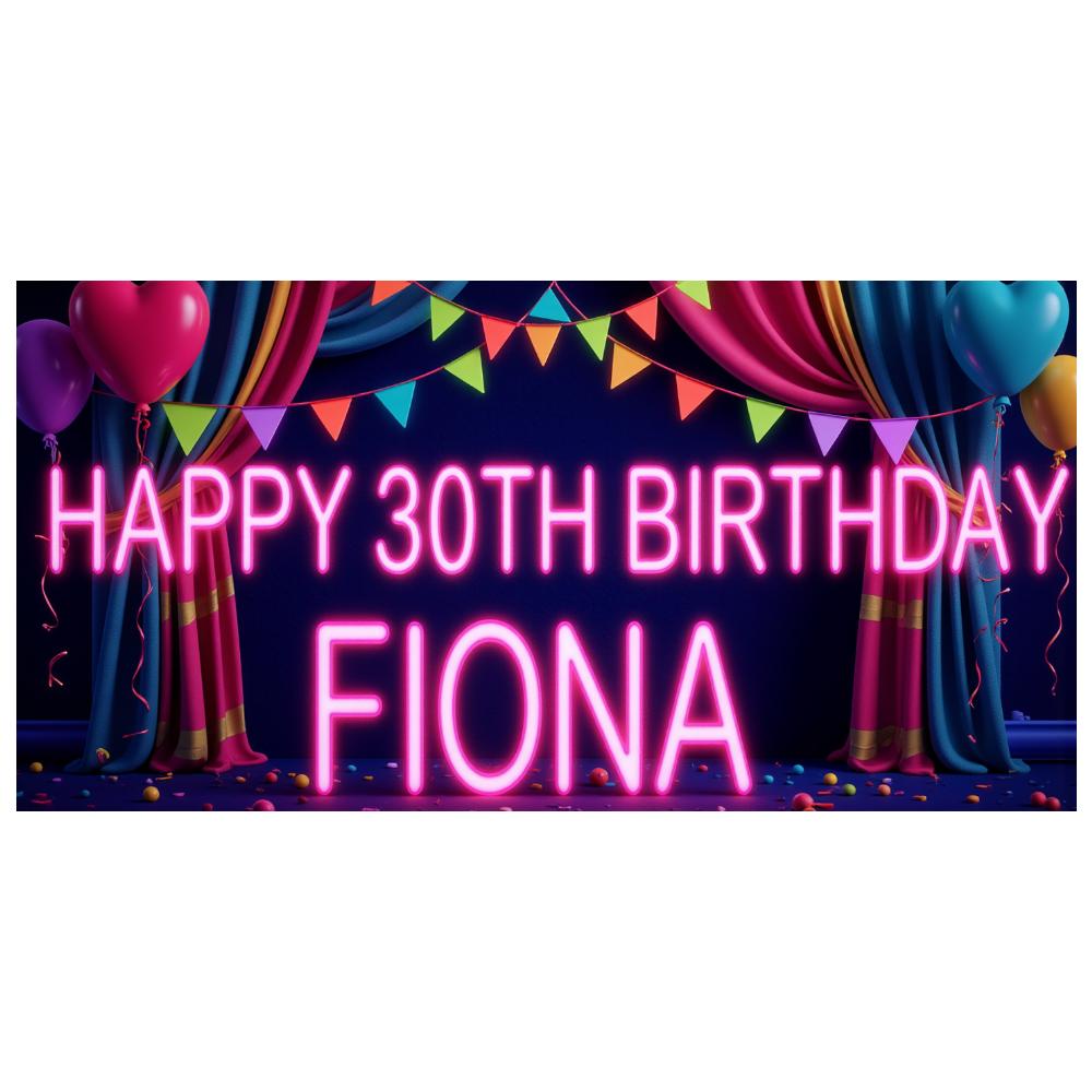 Party-Requisiten Geburtstagsdekoration Leuchtreklame Partybanner für Event-Hintergrund Fotoshooting Neon-Party