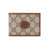 Presbyopia Logo Bifold Canvas with Leather Trim Card Holder Wallet Mini Men's Ebony/Brown