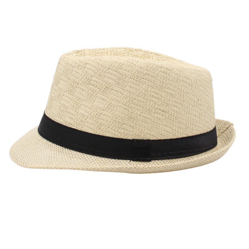 ins breathable straw hat short brim vacation visor Sanya jazz hat men's and women's summer top hat European and American cool hat trendy