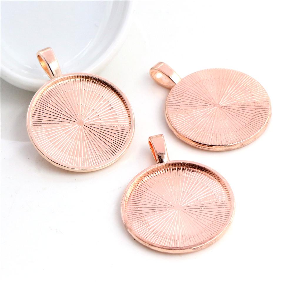 Neue Mode 10 Stück 25mm Innenmaß 4 Farben Beschichtet Klassisch Einfacher Stil Cabochon Basis Fassung Anhänger