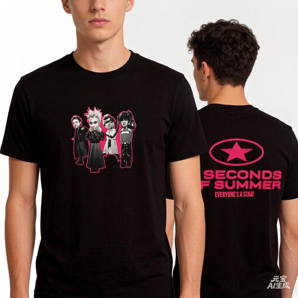 

5SO EVERYONE S A STAR! Band T-Shirt 5 Seconds of Summer Top Men Women Clothes Retro Harajuku High Quality Clothes Cotton T Sh... S разноцветный