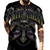 European and American Popular New Horror Skull Digital Printed T-shirt with Retro Street Style Men's T-shirt Pattern