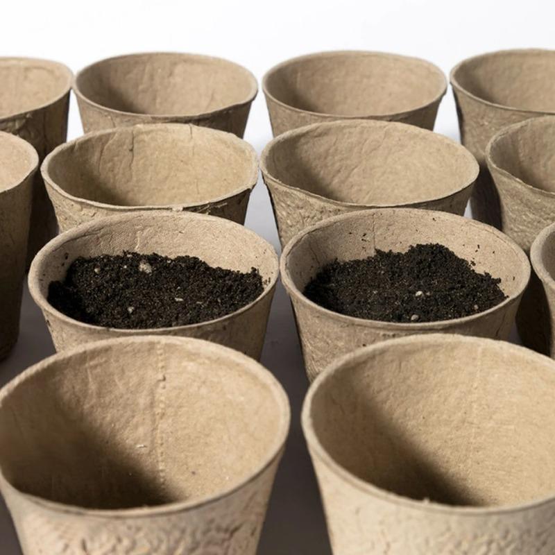 Degradable Paper Pulp Seedling Nursery Pots Eco Friendly Germination Planter Cups For Garden Flowers Herbs Orchard Plant Cultivation