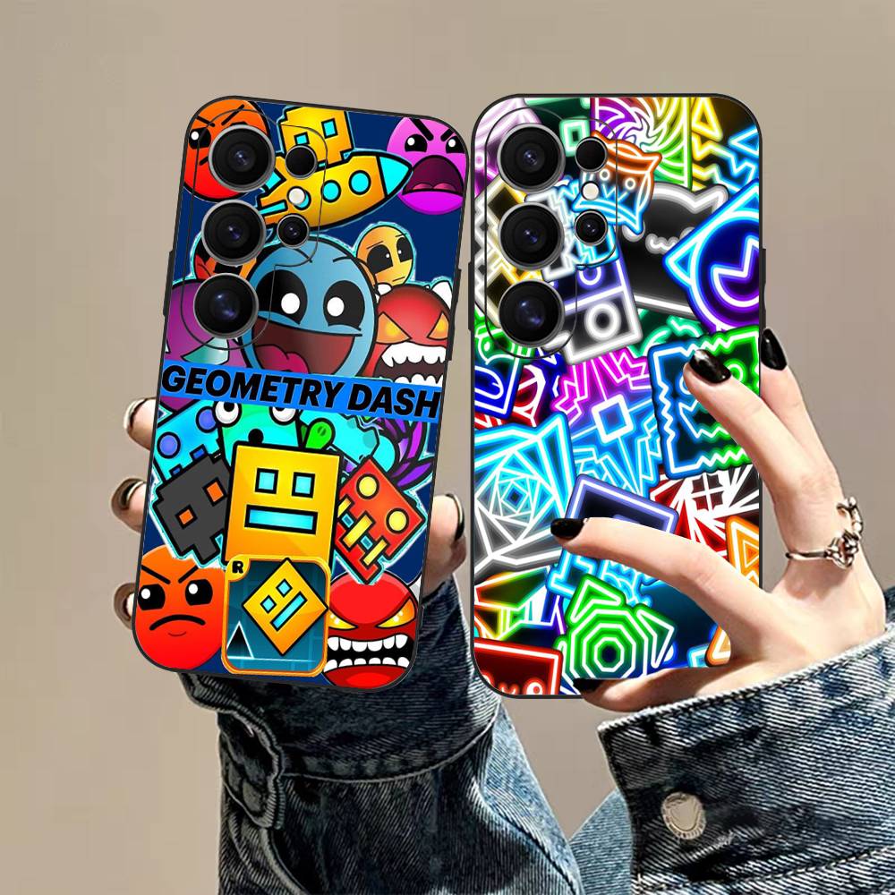 Game Geometry Dash Phone Case For Samsung S 24 Fe 25 Ultra Plus 20 Lite 21 30 22 23 24 22 Ultra 5G Fundas