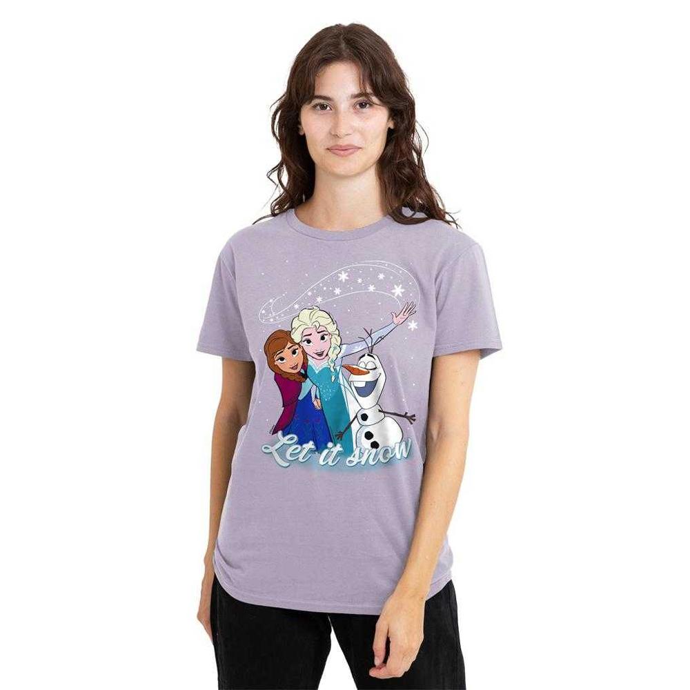 Frozen Womens/Ladies Let It Snow Elsa Anna T-Shirt