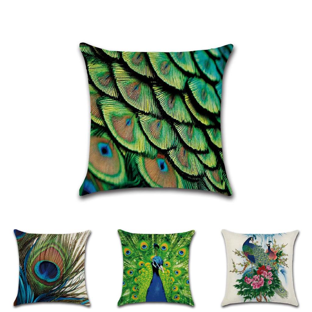 Elegant Peacock Feathers Sofa Bed Car Home Decoration Pillow Case For Stylish Interiors