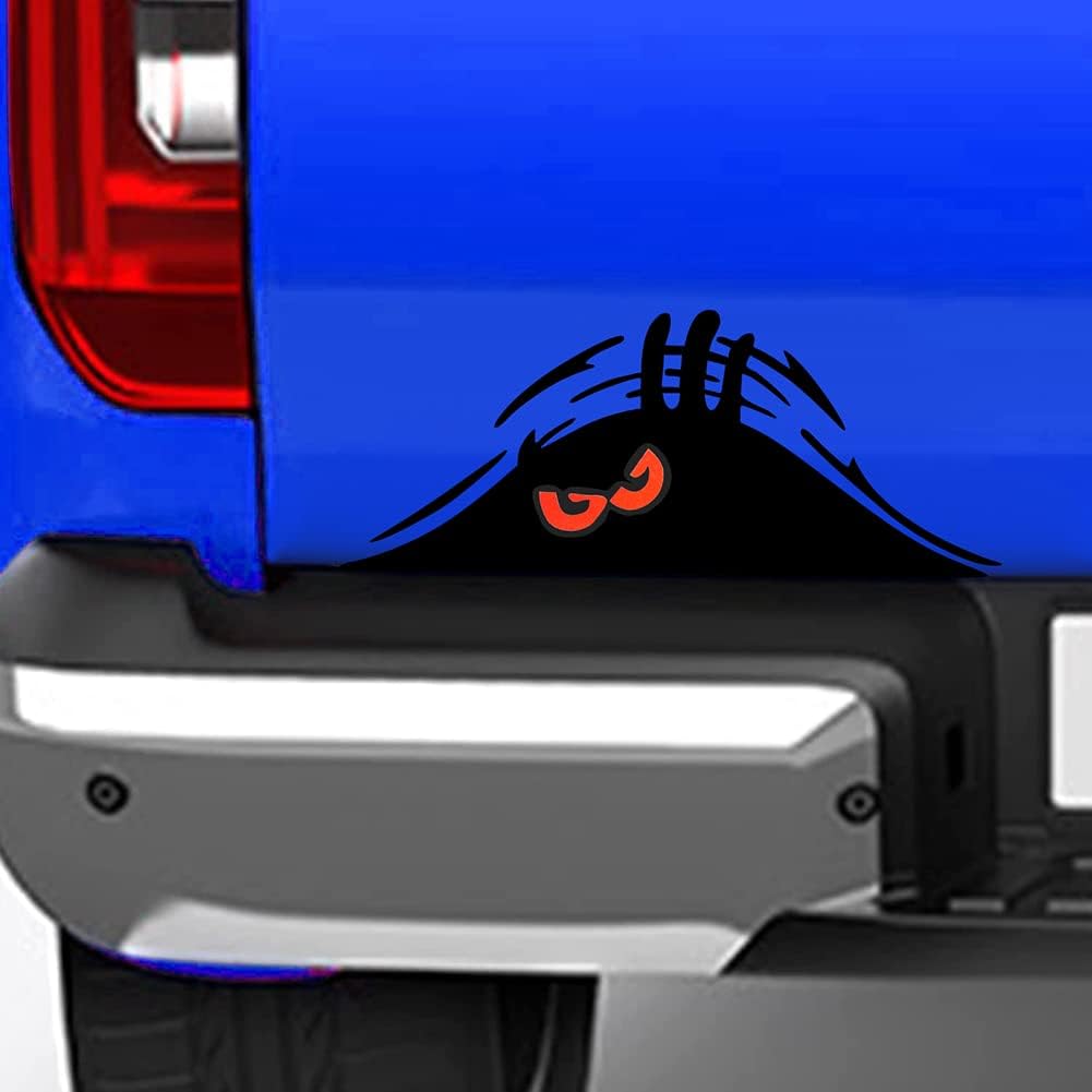 4 Pack Peeking Monster Funny Car Sticker Scary Eyes Monster Vinyl Decal Self-Adhesive Car Sticker Vehicle Decoration Accessories 7.48'' x 2.75'',