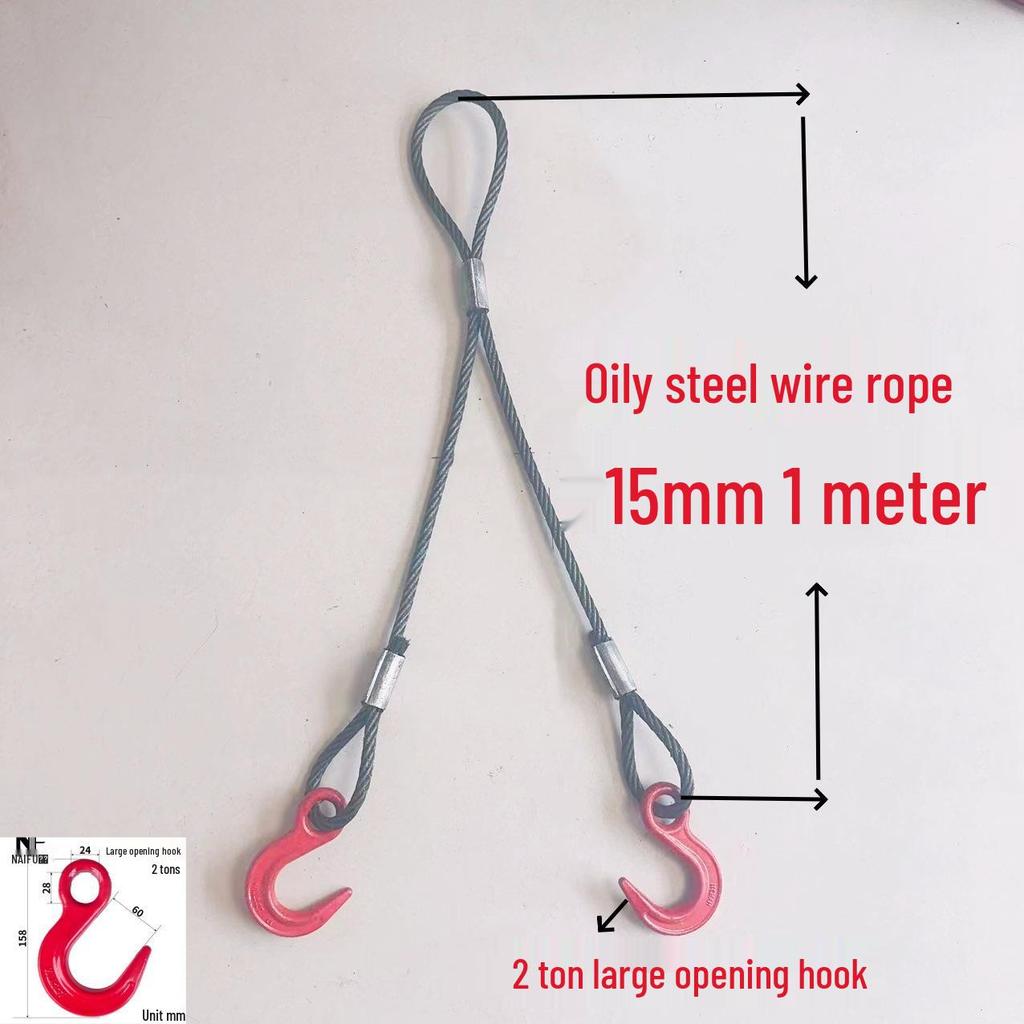 Vinç Bakım Riggingi için Kancalı İki Bacaklı Preslenmiş Tel Halat Sapan