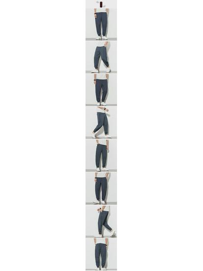 2023 Summer Men's Breathable Cotton-Linen Chinese Style Harem Pants with Frog Button