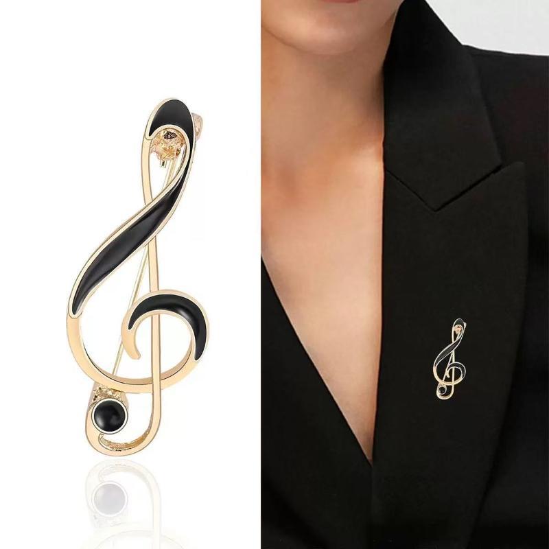 1Pz Spilla Nota Musicale Chiave di Sol Smalto Metallo Spilla Simbolo Musicale Per Donne Giacca Revers Sciarpa Gioiello Regalo