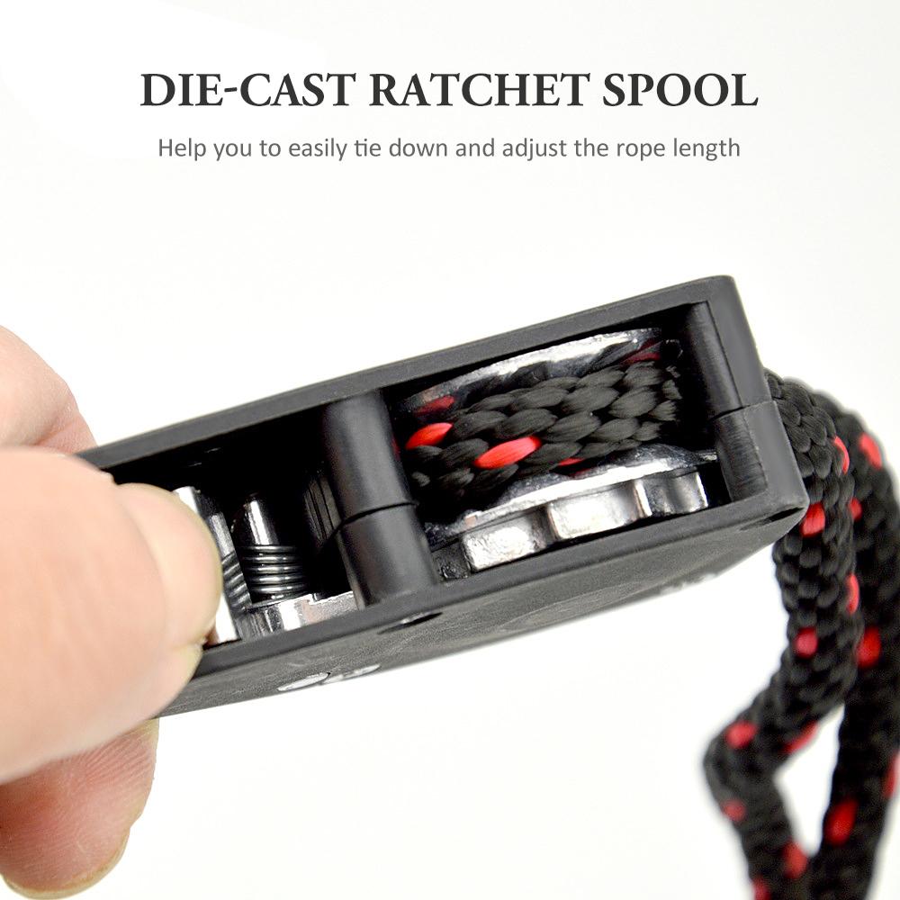 2pcs Kayak Tie Down Straps Ratchet Pulley Ropes Adjustable Ropes Hanger Working Load Up To 299.8lbs