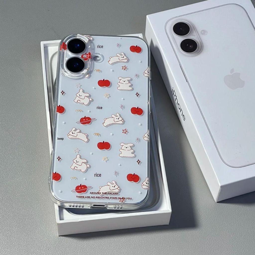 Apple Kanin Transparent Skal för iPhone 17, 17 Pro Max, 16, 15, 14, 13, 12 Pro, 11 - Kreativ Design med Precisa Utskärningar