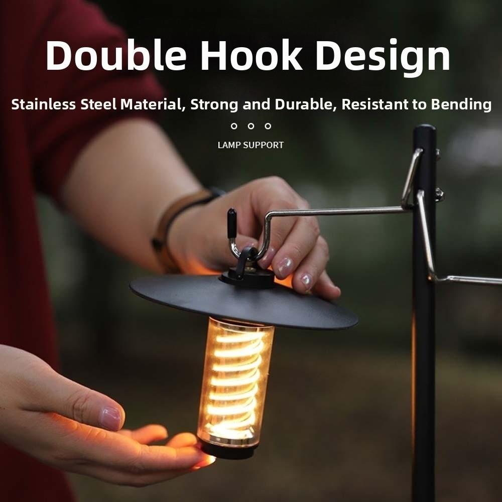 Polyester Folding Lamp Stand Adjustable Portable Lantern Holder Camping Lamp Rod Travel