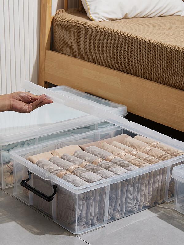 Thickened Transparent Flat Under-Bed Storage Box