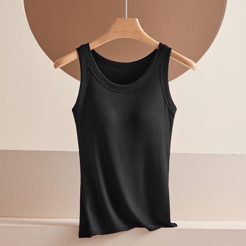Modal Camisole Vest with Female Thread and Chest Cushion Integrated Thin Sleeveless Bottom and Long Outerwear Top